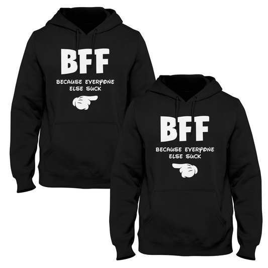 BFF Couple Hoodies - Black Edition - Sixth Degree Clothing