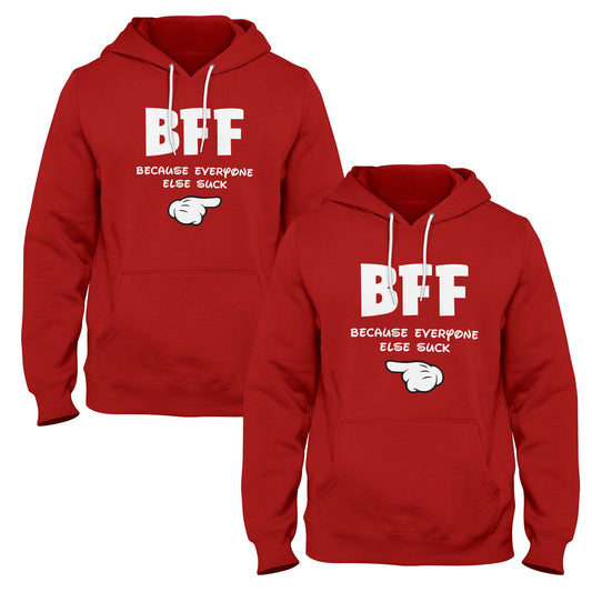 BFF Couple Hoodies - Red Edition - Sixth Degree Clothing