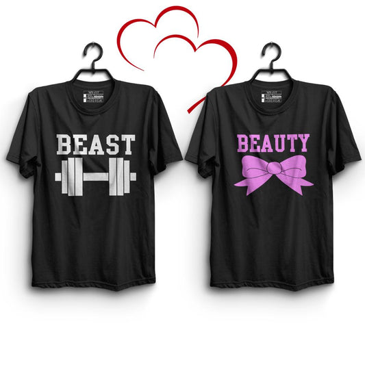 Beast & Beauty Couple T-Shirts - Sixth Degree Clothing