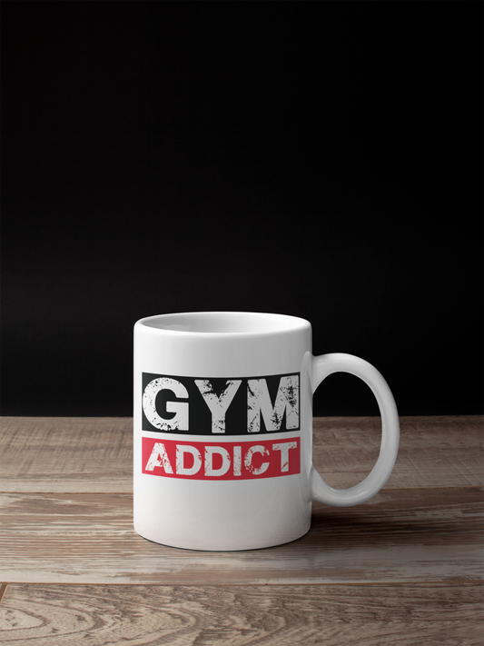 Gym Addict White Mug