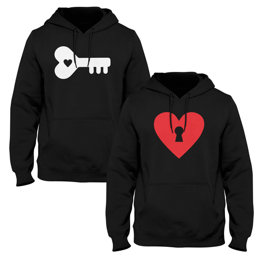 Heart & The Key Couple Hoodies - Black Edition
