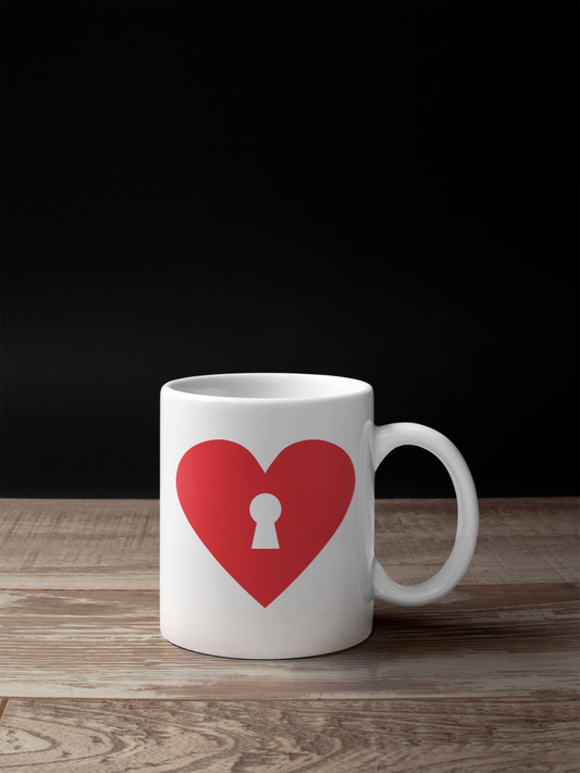 Heart Key White Mug