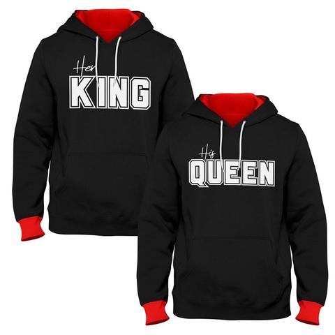 Contrast Her King and His Queen Couple Hoodie - Sixth Degree Clothing