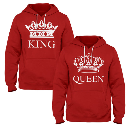 Exclusive Queen & King Couple Hoodies - Red Edition - Sixth Degree Clothing