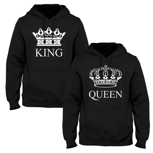 Exclusive Queen & King Couple Hoodies - Black Edition - Sixth Degree Clothing