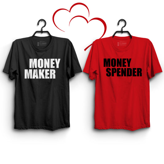 Money Maker & Money Spender Couple T-Shirts