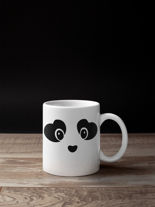 Panda Eyes White Mug
