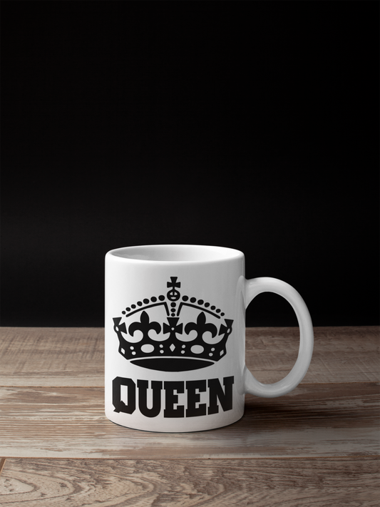 Queen Crown White Mug - Sixth Degree Clothing
