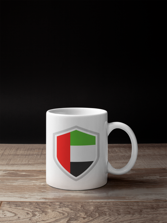 UAE Sheild White Mug