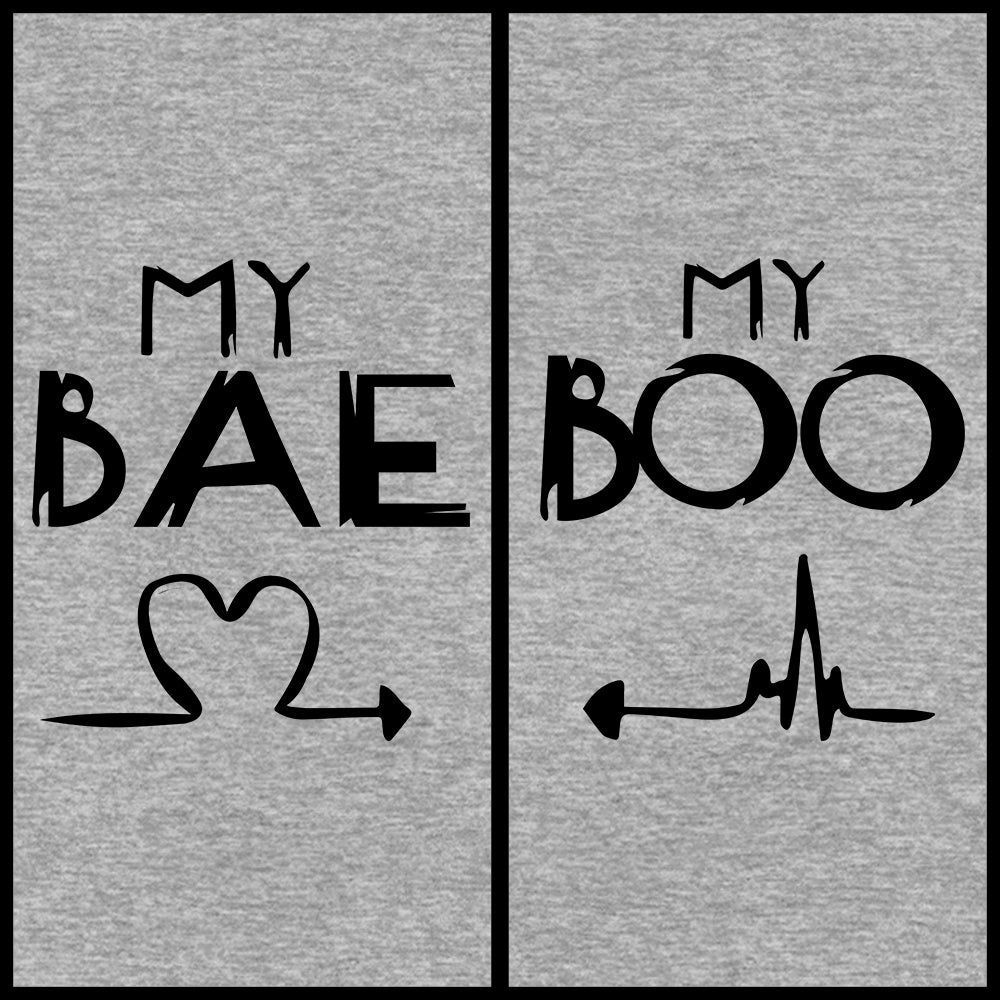 هوديس My Bae & My Boo للزوجين - إصدار رمادي