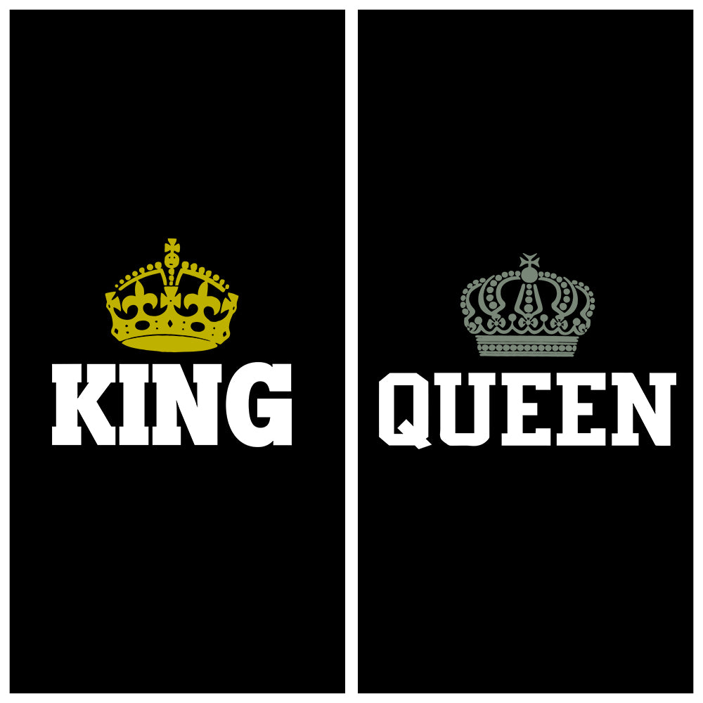 Queen & King Full Printed Couple Hoodies - Black - Sixth Degree Clothing