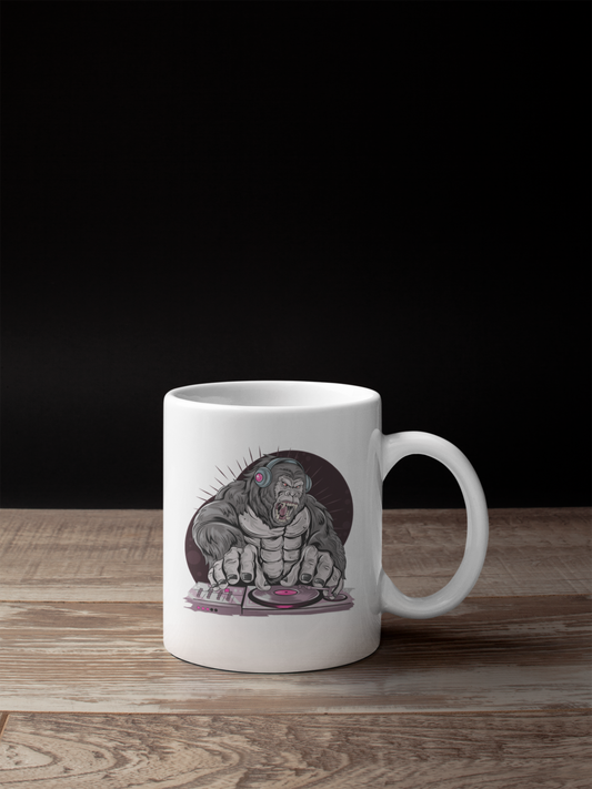 DJ Gorilla White Mug - Sixth Degree Clothing