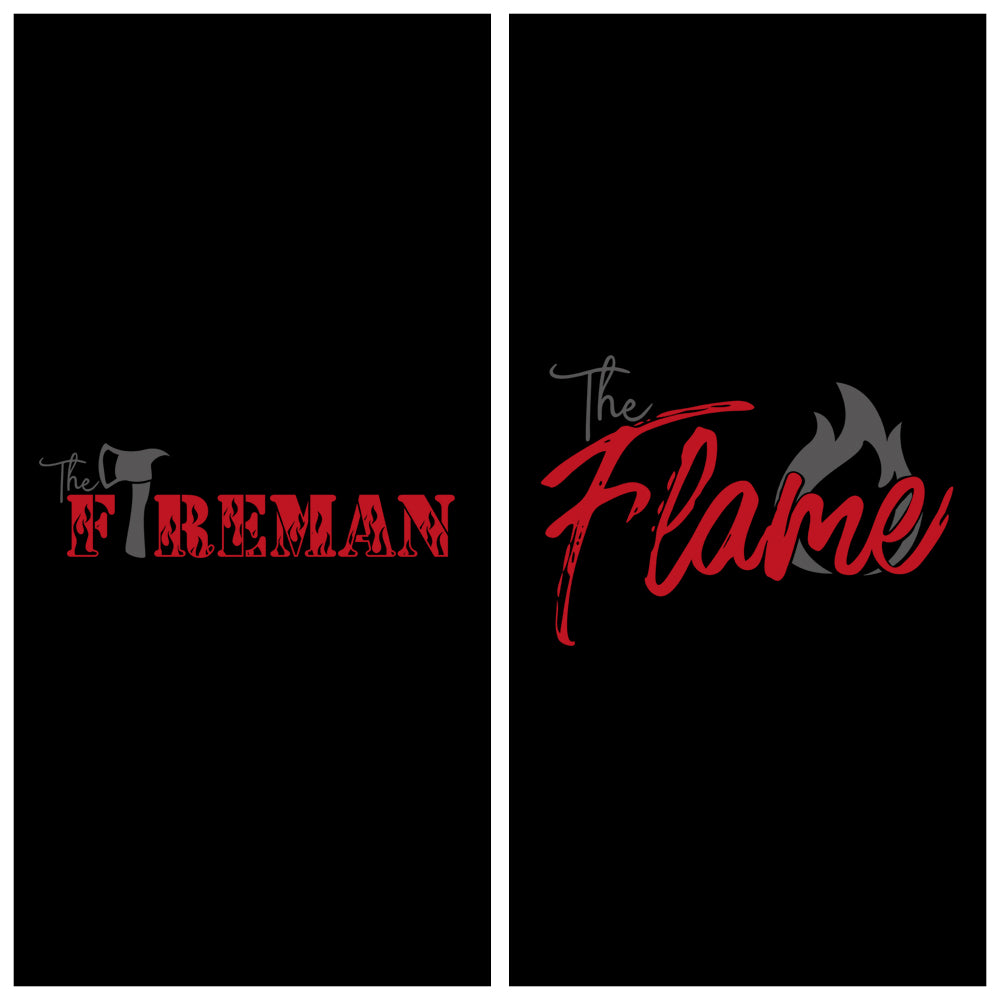 The Fireman & The Flame Couple Hoodies - Black Edition