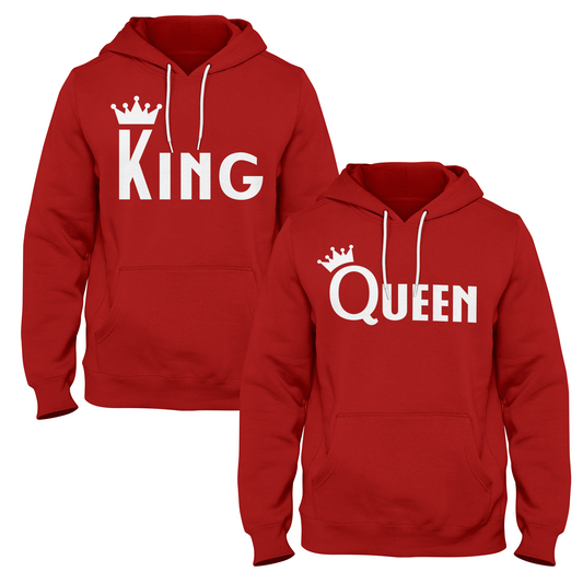 King & Queen Crown Couple Hoodies